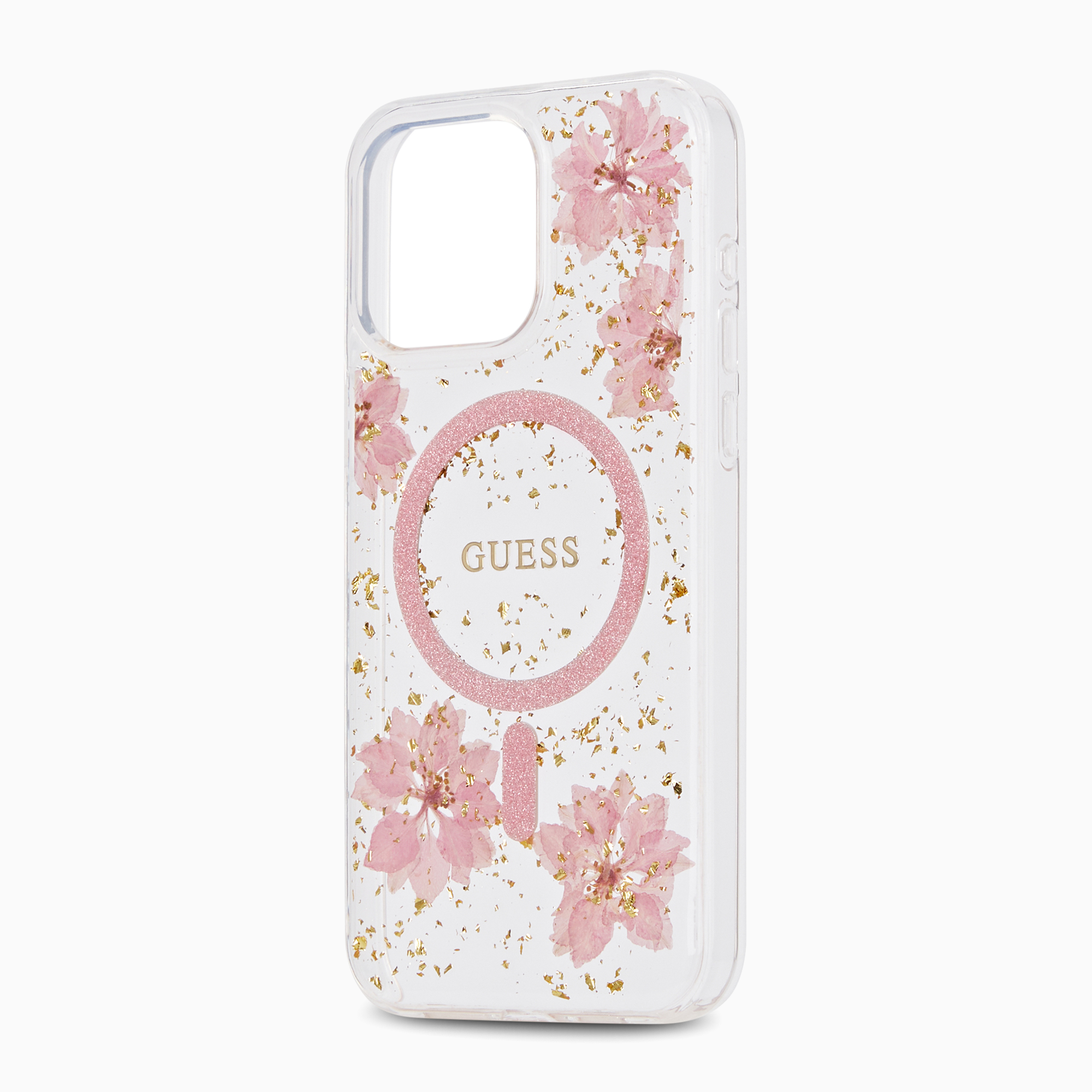 GUESS レジンフラワー グリッター ケース