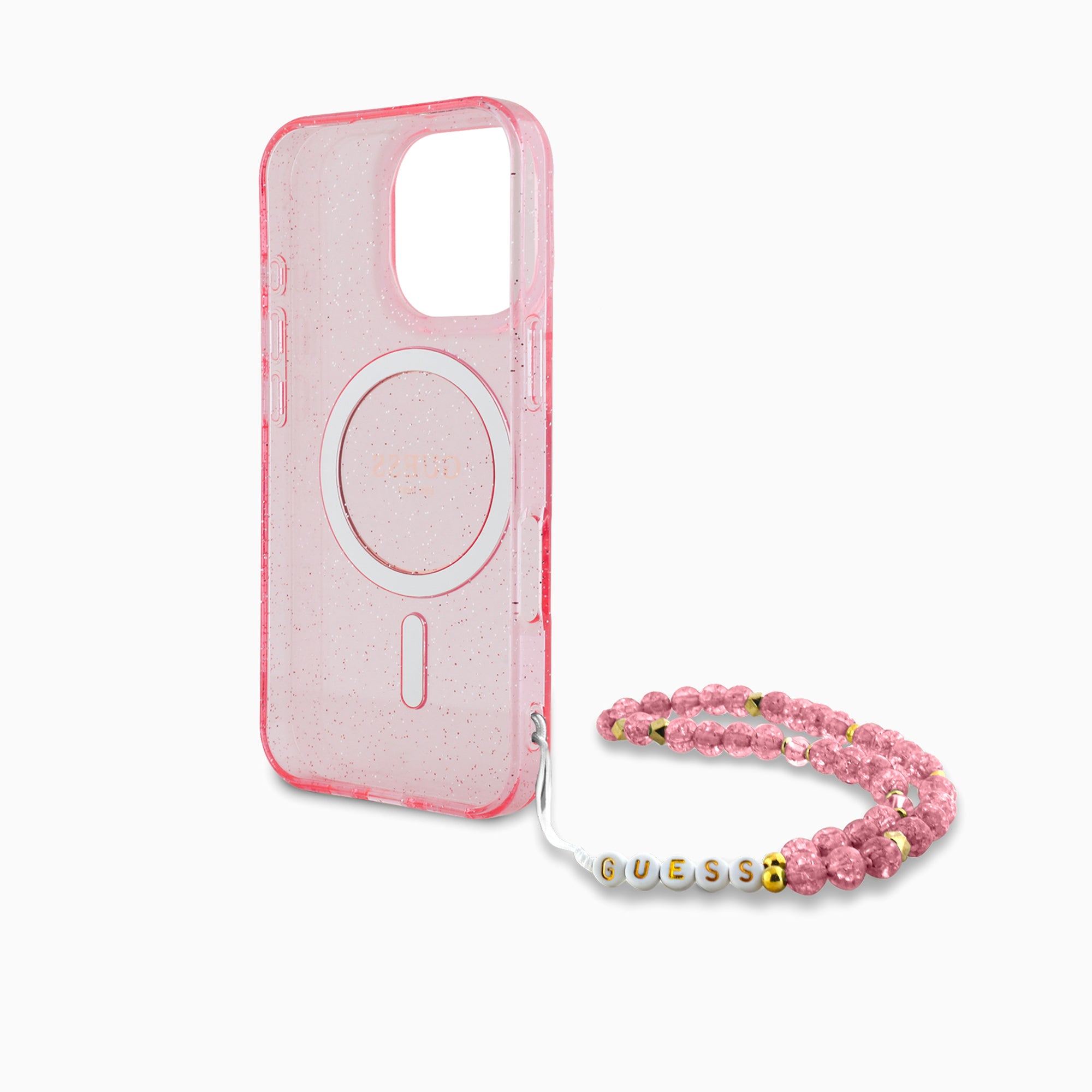 GUESS チェーン付きケース ピンク