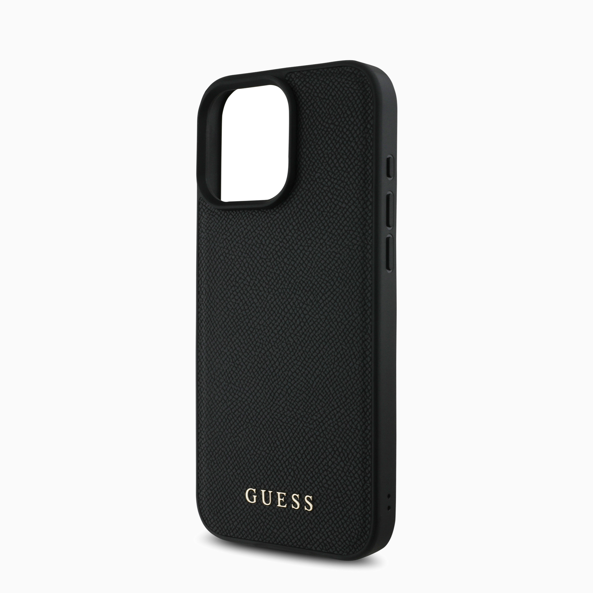 GUESS PUケース フラワーチャーム付き ブラック