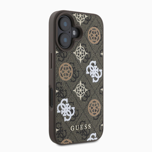 GUESS PUレザー ケース ブラウン