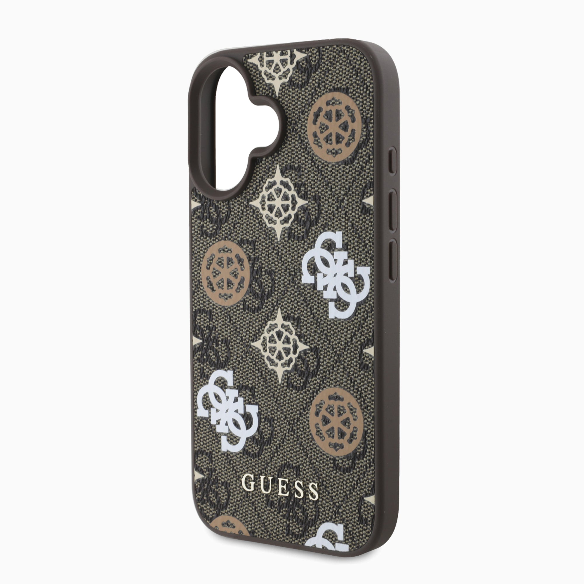 GUESS PUレザー ケース ブラウン