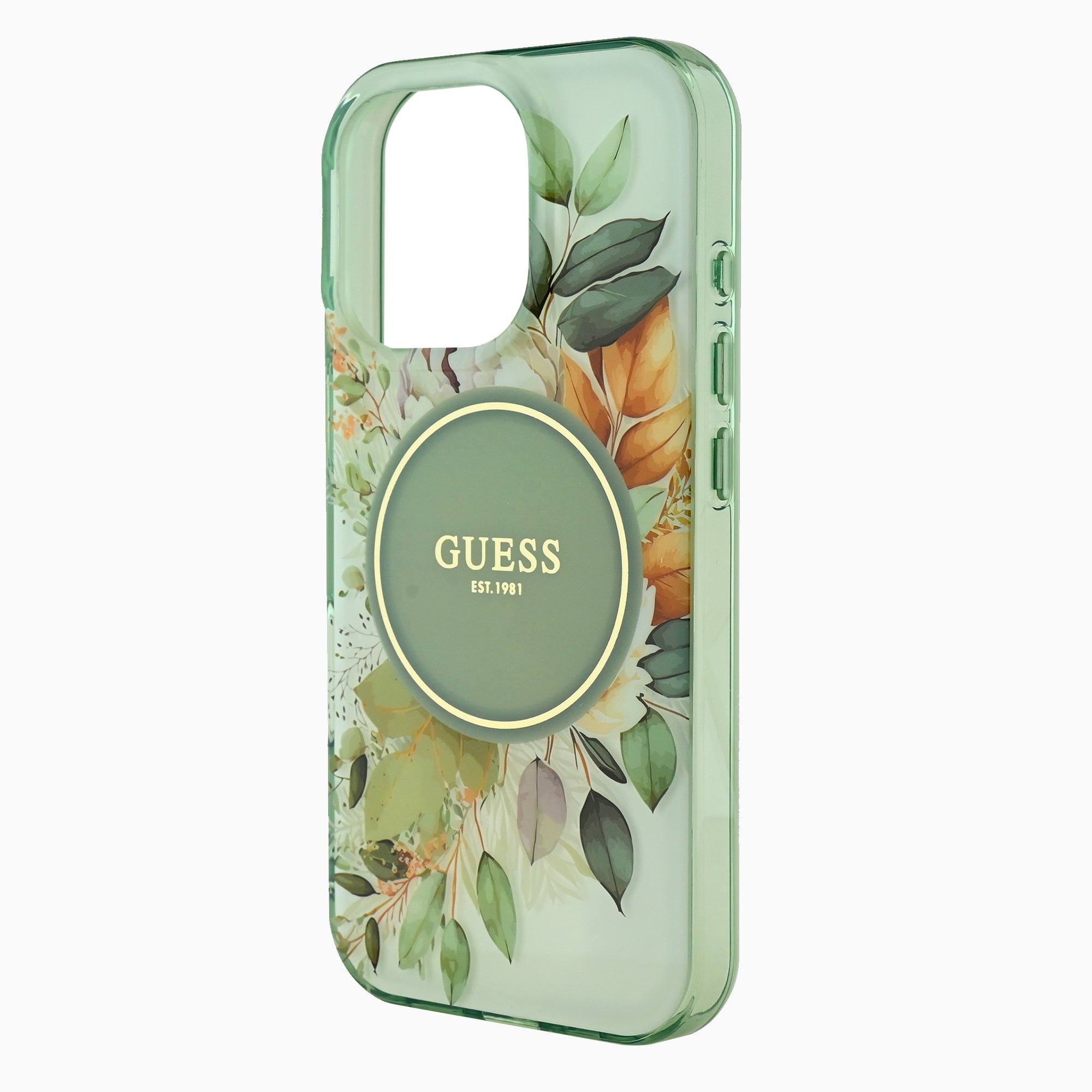 GUESS 花柄ケース グリーン