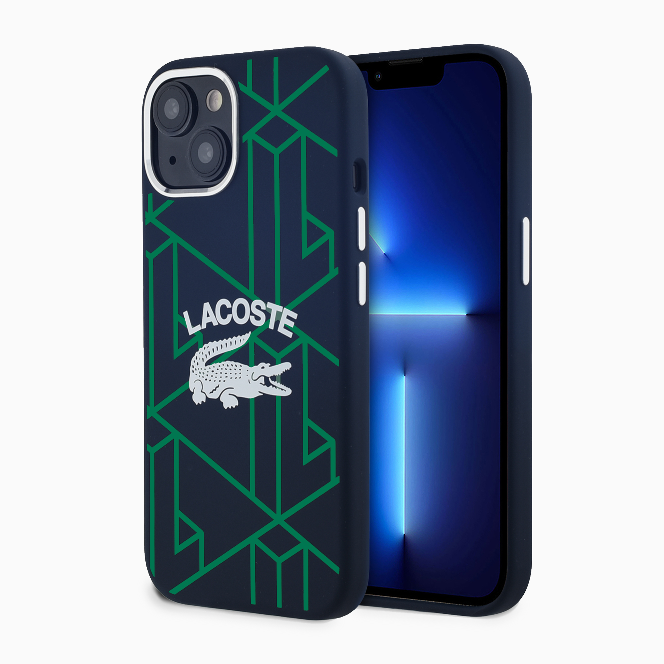 LACOSTE 液体シリコン シルバークロコロゴ-ブルー ケース