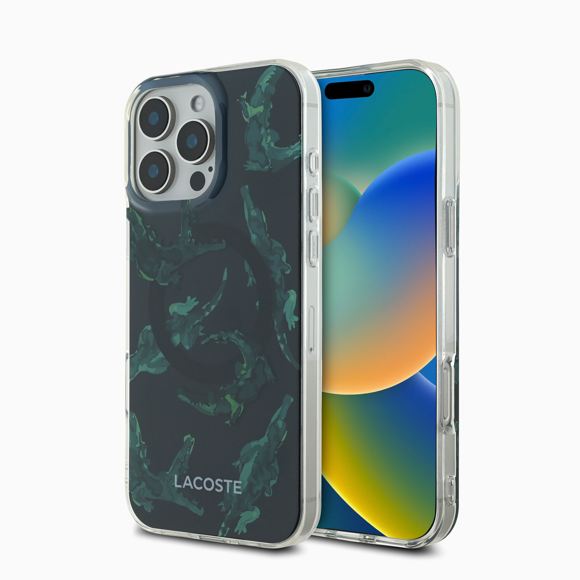 LACOSTE ペイント柄ケース ブラック