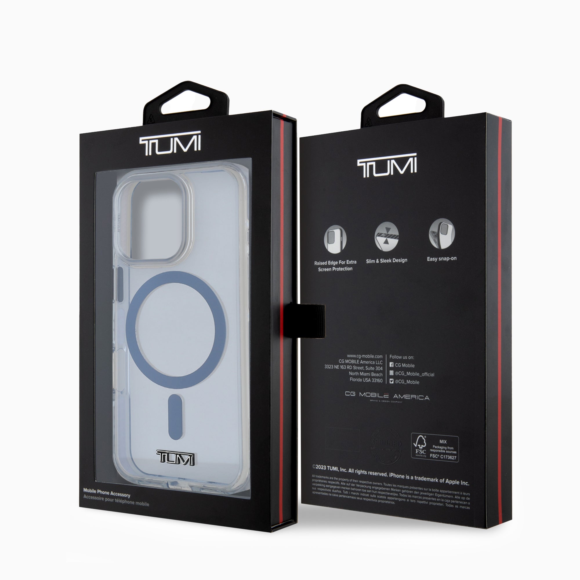 TUMI 半透明マットケース 軽量 グレーシャーブルー