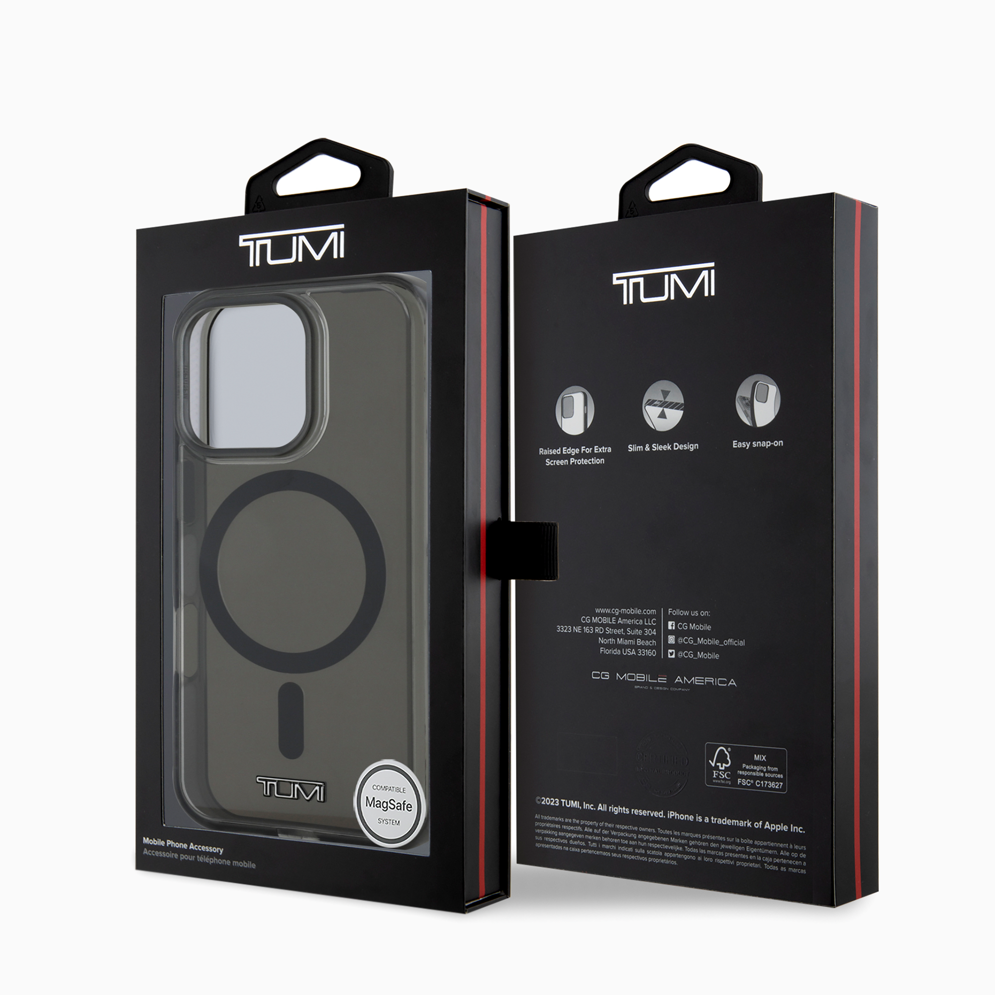 TUMI 透け感ブラックケース 耐衝撃 マット仕上げ