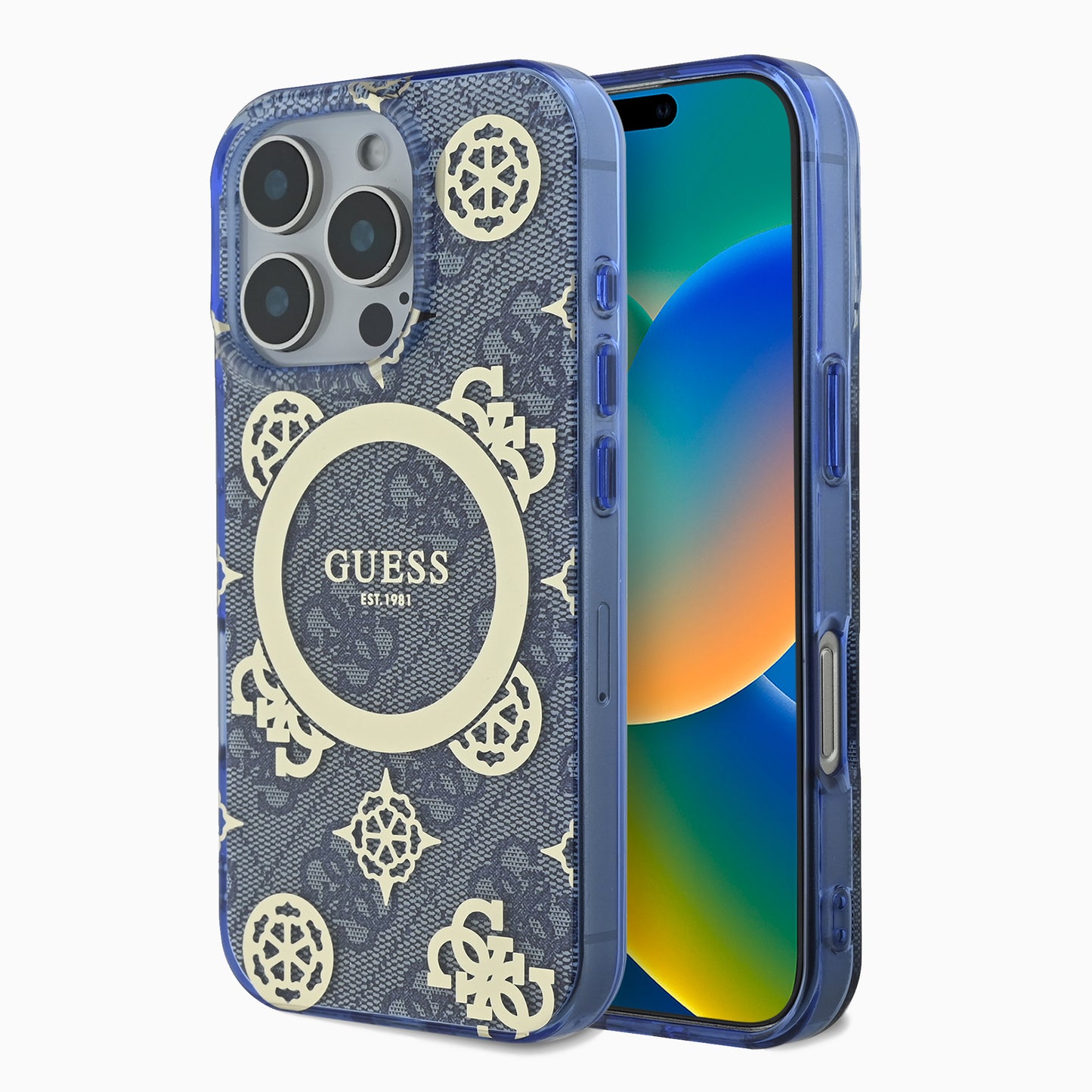 Guessスマホケース#カーラー_ネイビーブルー