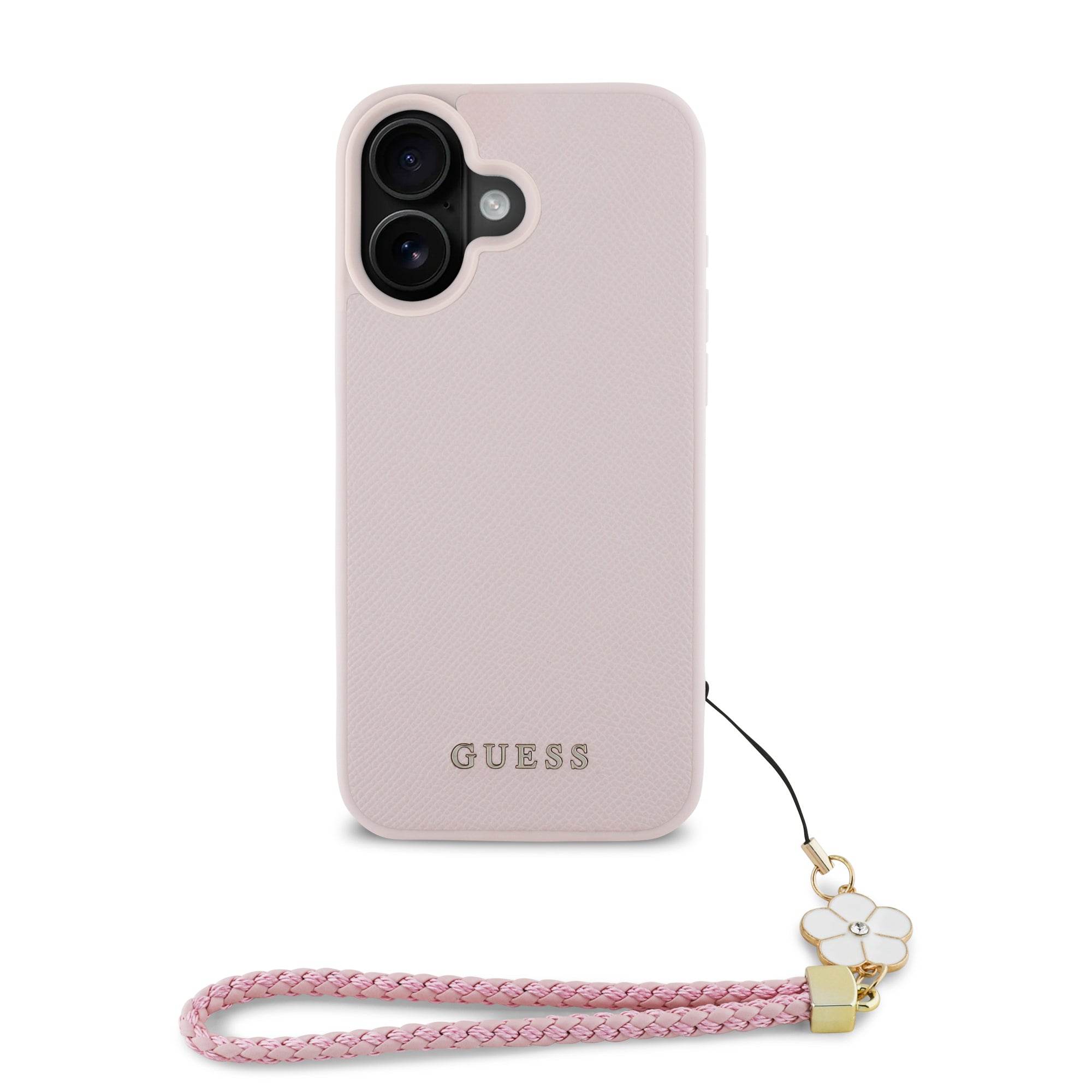 GUESS  PUケース フラワーチャーム付き ケース ピンク