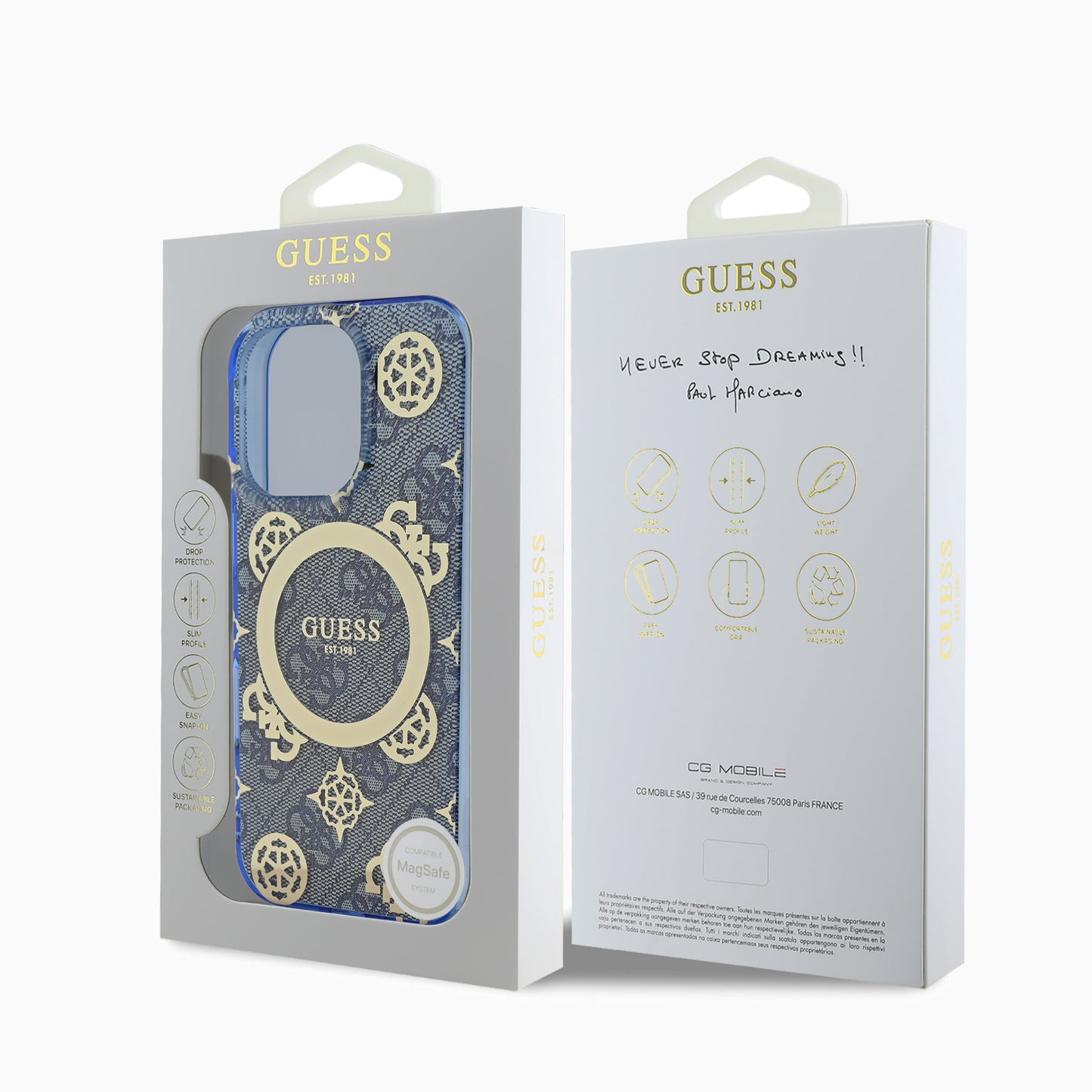 Guessスマホケース#カーラー_ネイビーブルー
