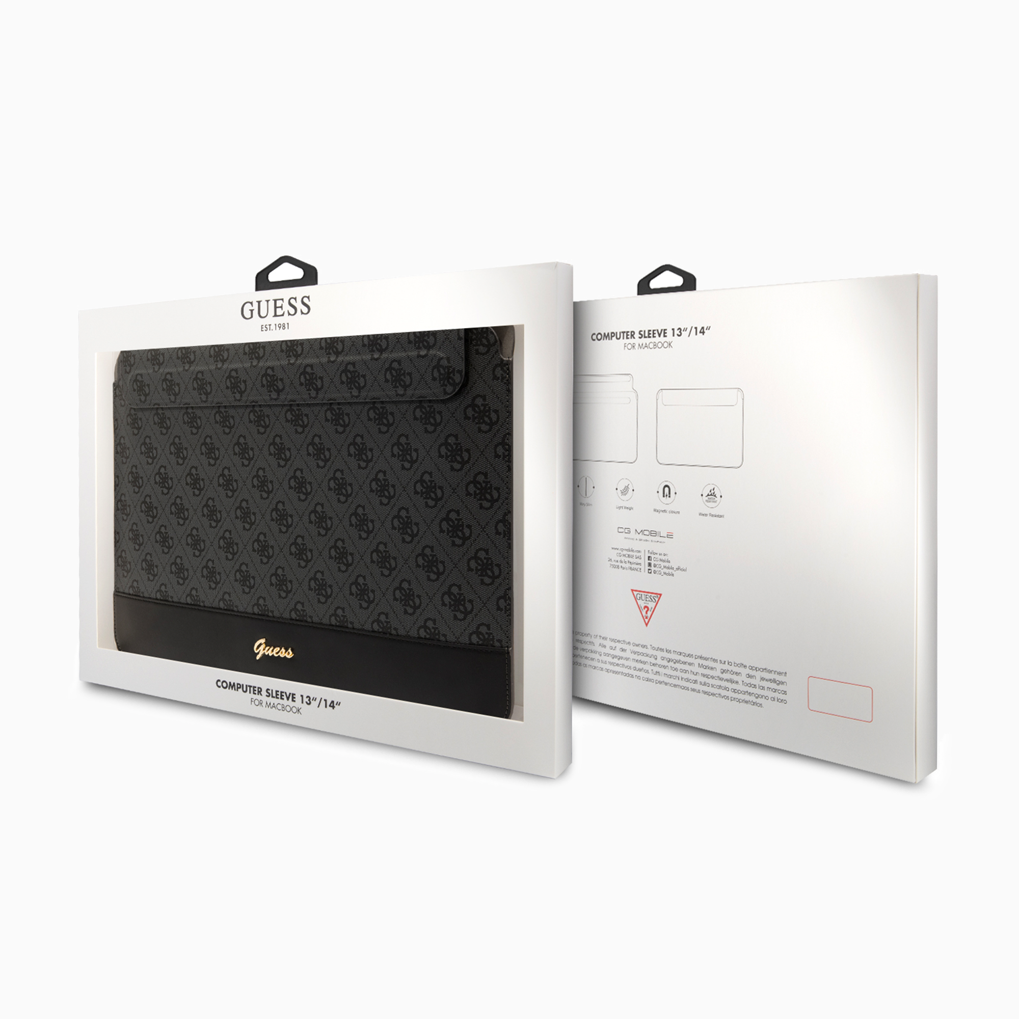 GUESS MacBook Air/Pro ケース PC収納バッグ 防水PUレザー ブラック