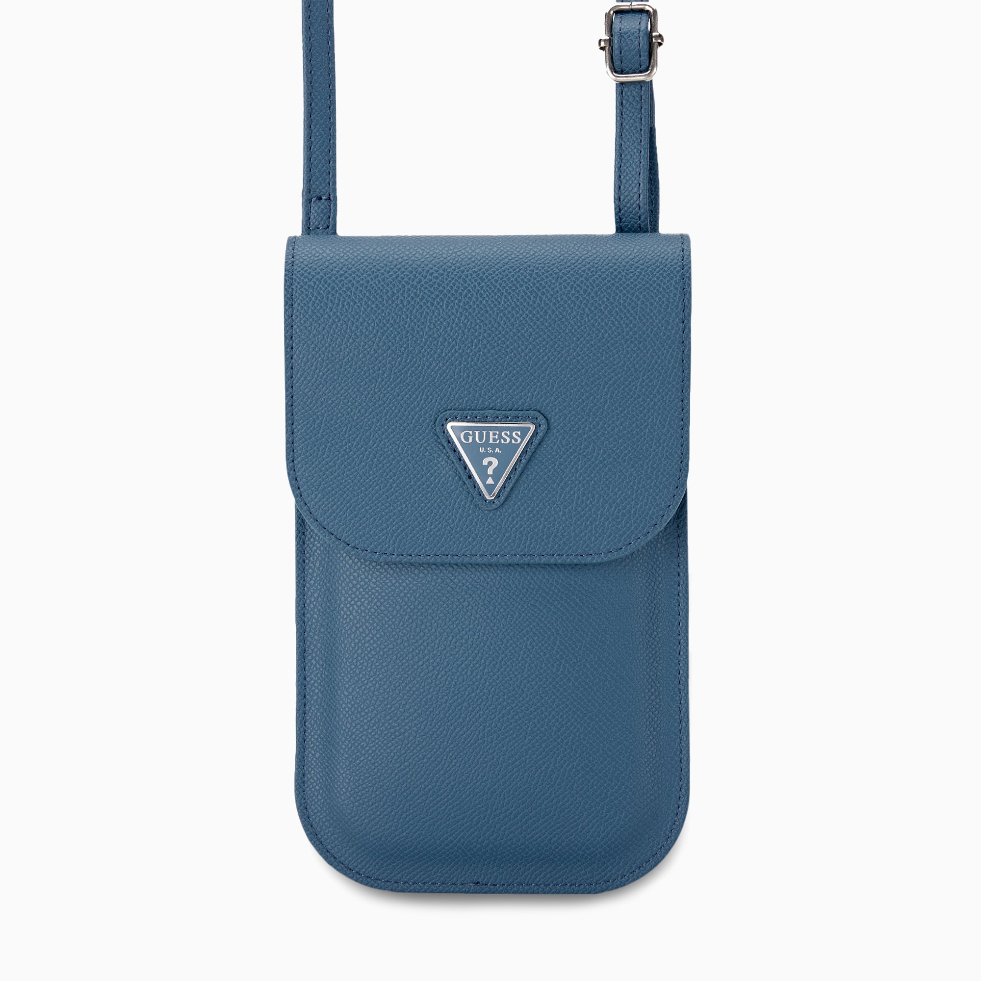 GUESS スマホポーチ PUレザー 軽量 ブルー