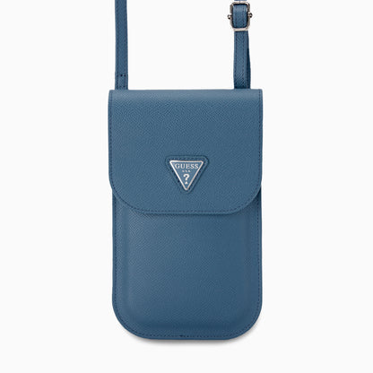 GUESS スマホポーチ PUレザー 軽量 ブルー
