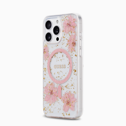 GUESS レジンフラワー グリッター ケース