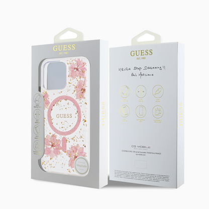 GUESS レジンフラワー グリッター ケース