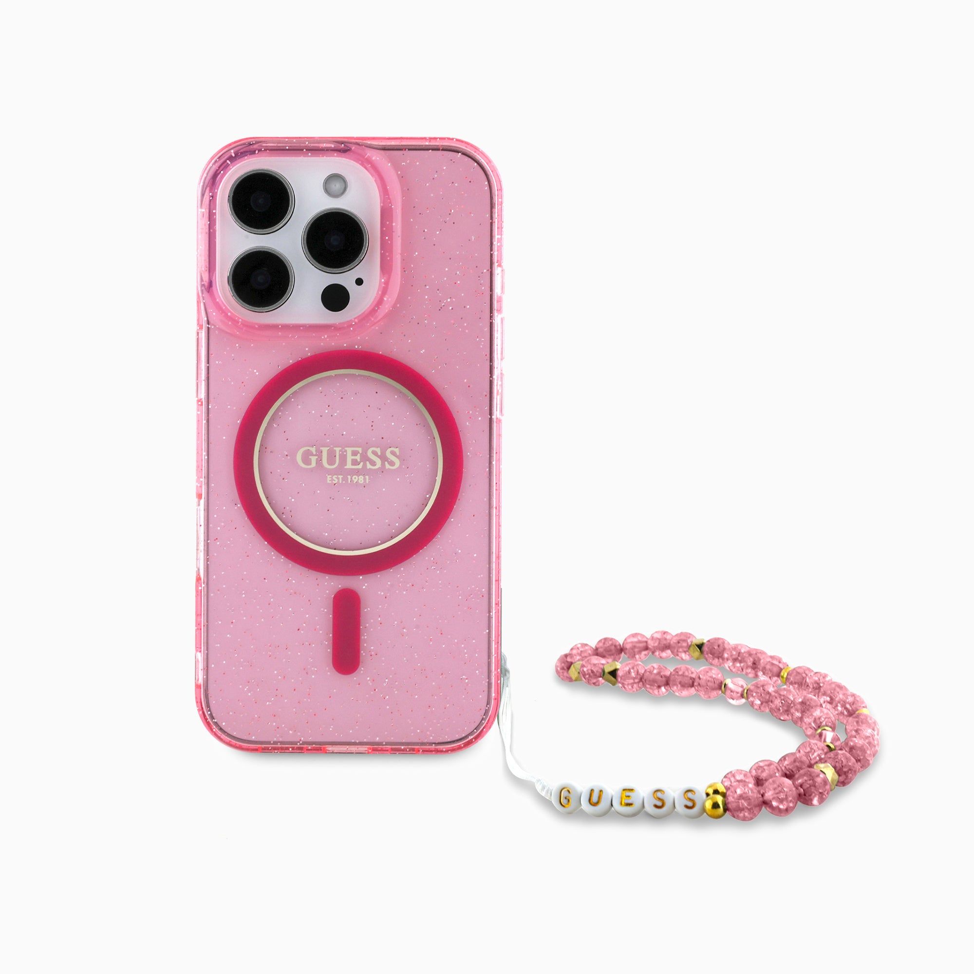 GUESS  チェーン付きケース ピンク
