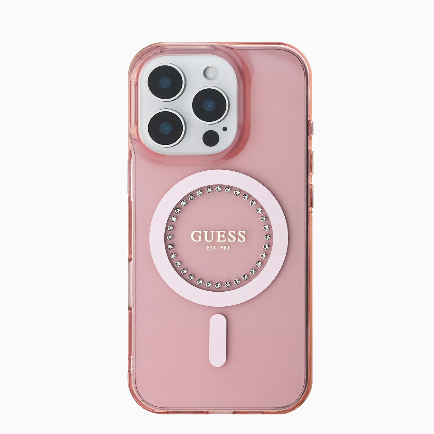 GUESS ラインストーン ピンク ケース