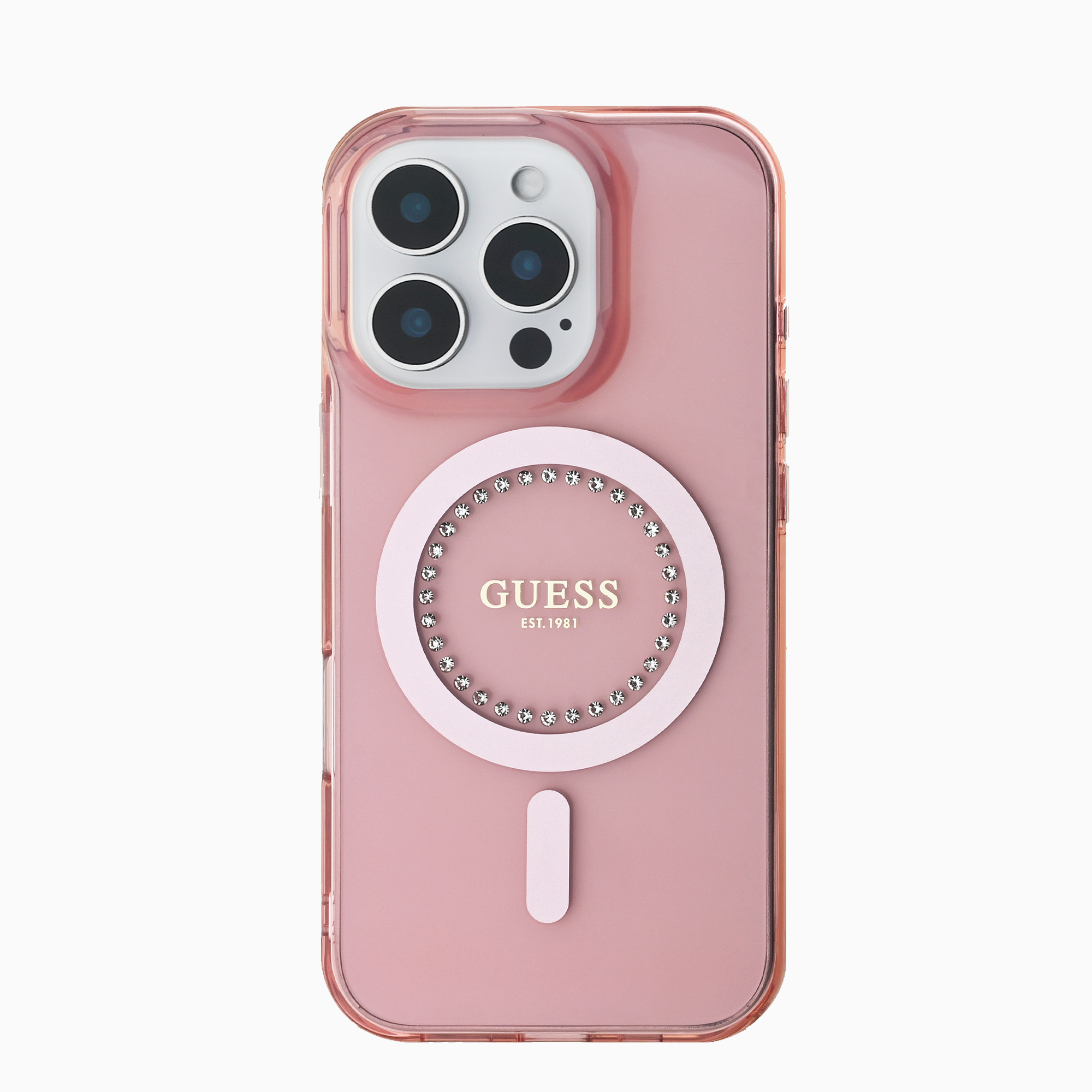 GUESS ラインストーン ピンク ケース