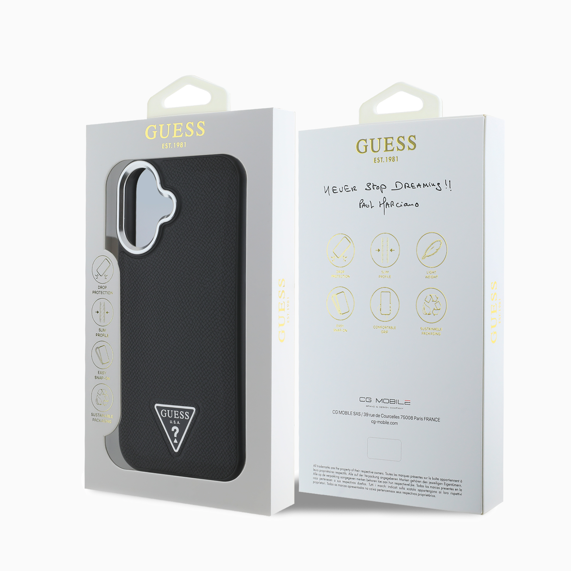 GUESS PUケース ブラック