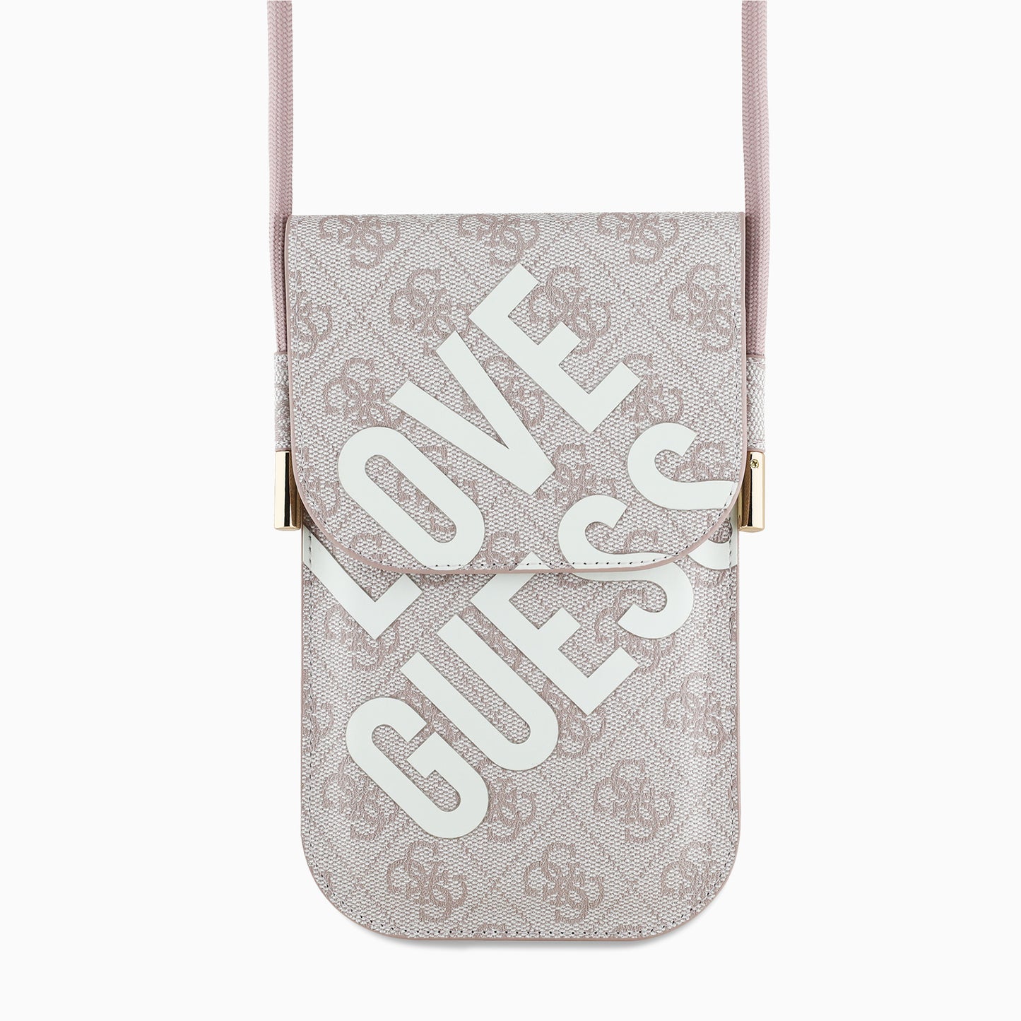 GUESS スマホポーチ PUレザー 軽量 ピンク