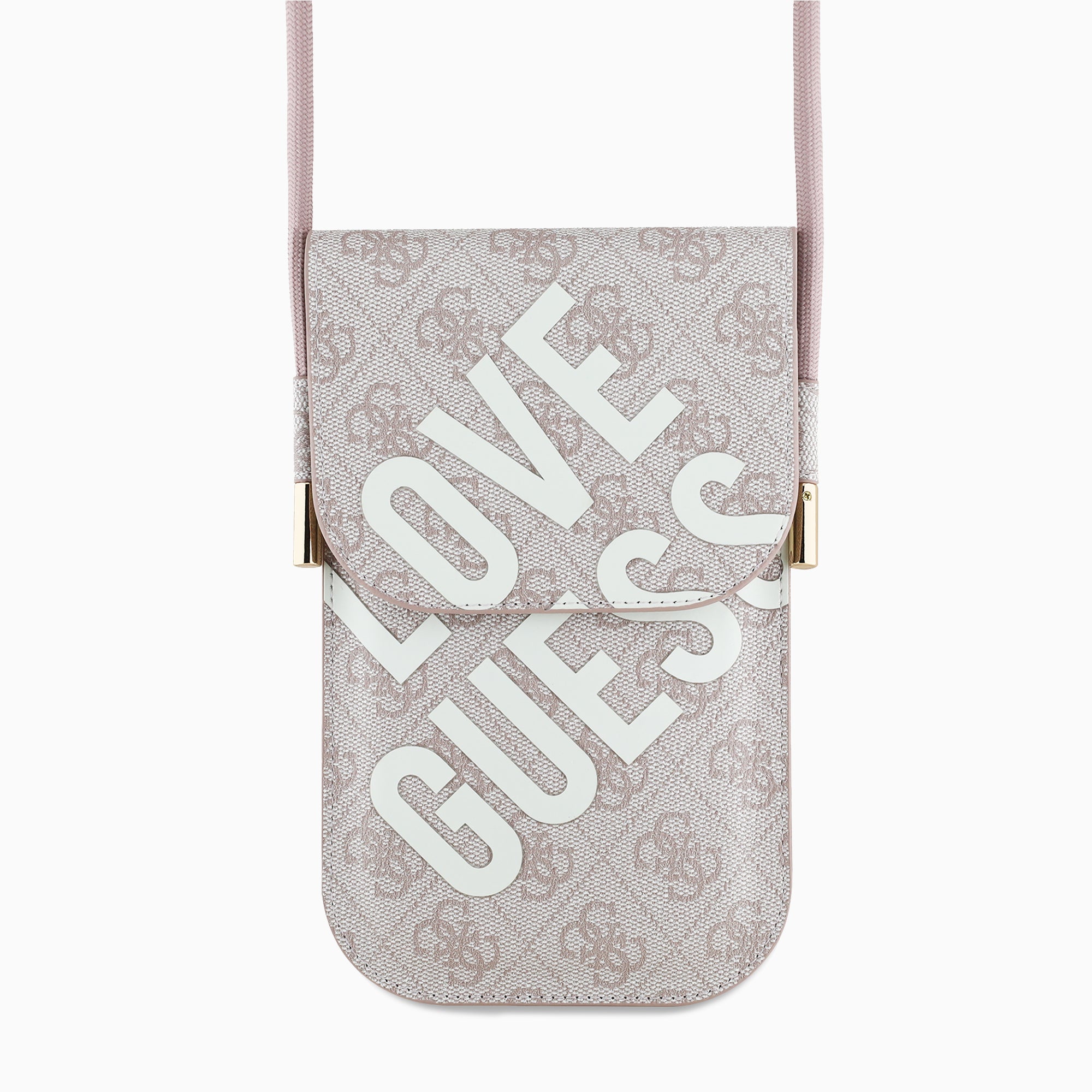 GUESS スマホポーチ PUレザー 軽量 ピンク