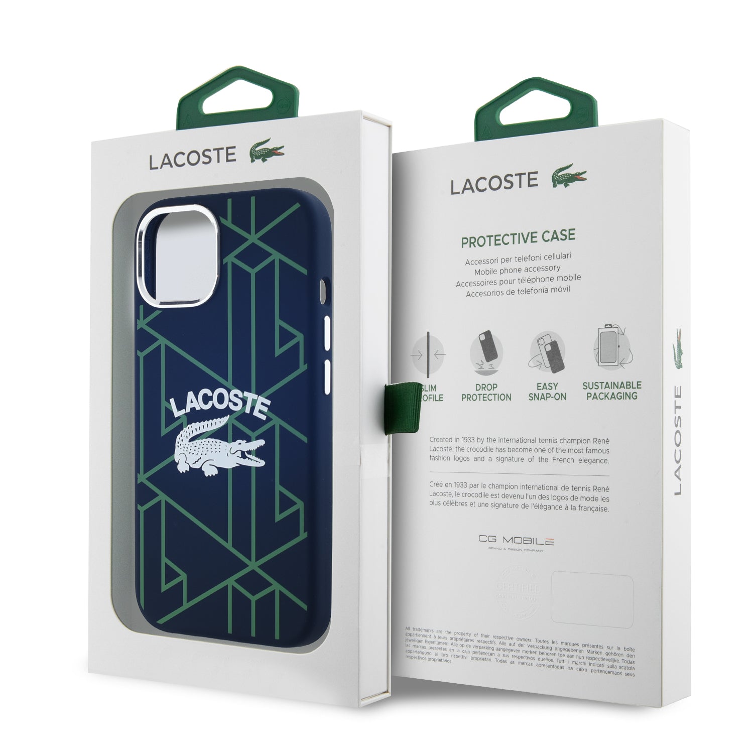 即発◆LACOSTE◆iPHONE 13 ケース リキッド シリコン ロゴ iPhone 13用 Lacoste(R) シリコーンケース／NAVY（R22F001J