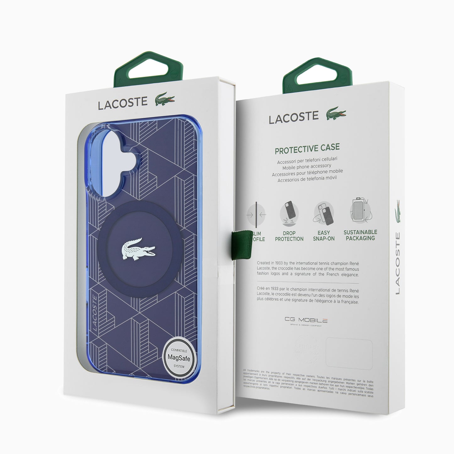 LACOSTEスマホケース#カーラー_ネイビーブルー