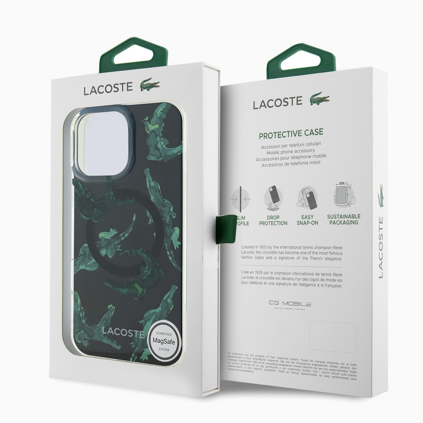 LACOSTE  ペイント柄ケース ブラック