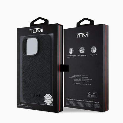 TUMI 本革ケース 高級粒目仕上げ ブラック