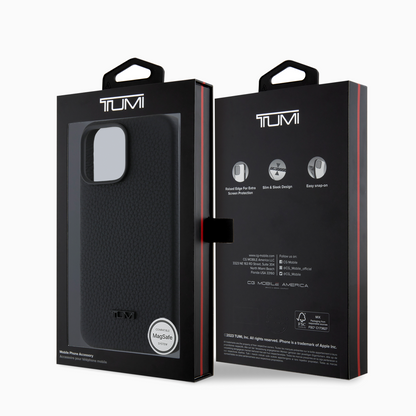 TUMI 本革ケース 高級粒目仕上げ ブラック